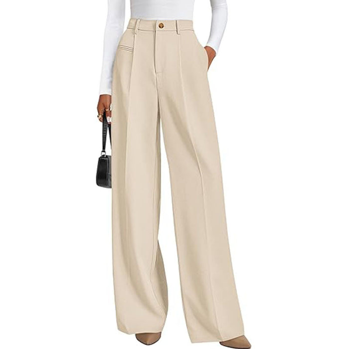 New Solid-color High-waisted Womens Casual Wide-leg Pants – Premium 0 | RICALOUX