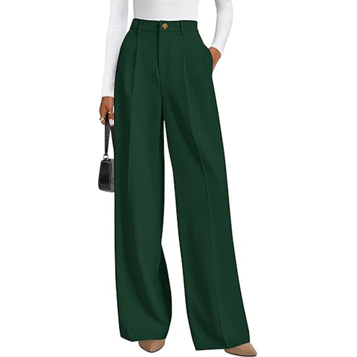 New Solid-color High-waisted Womens Casual Wide-leg Pants – Premium 0 | RICALOUX
