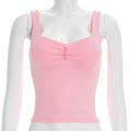 New U-neck Pleated Beaded Slim-fit Vest Top – Premium 0 | RICALOUX