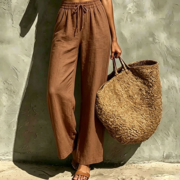 New Womens Casual High-waisted Loose-fitting Trousers With An Elastic Drawstring – Premium 0 | RICALOUX
