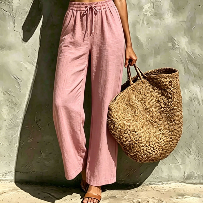 New Womens Casual High-waisted Loose-fitting Trousers With An Elastic Drawstring – Premium 0 | RICALOUX