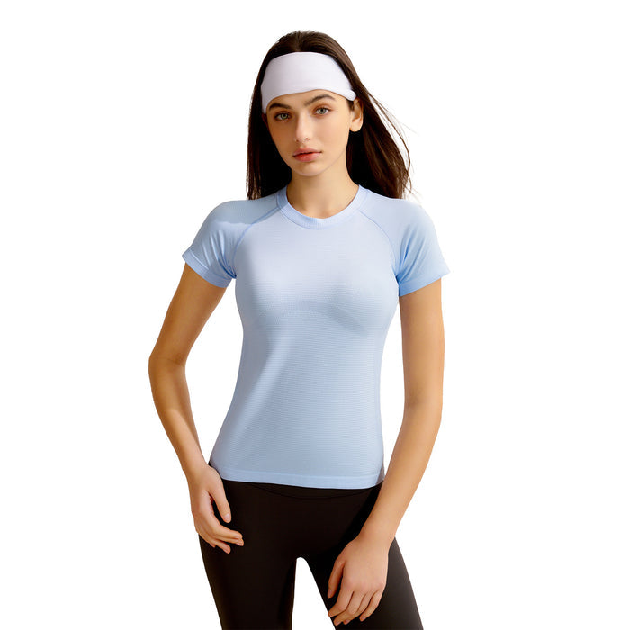 New Women's Short-Sleeve Yoga Top, Professional Pilates Training, Quick-Dry Running & Fitness Yoga Apparel – Premium 4 | RICALOUX