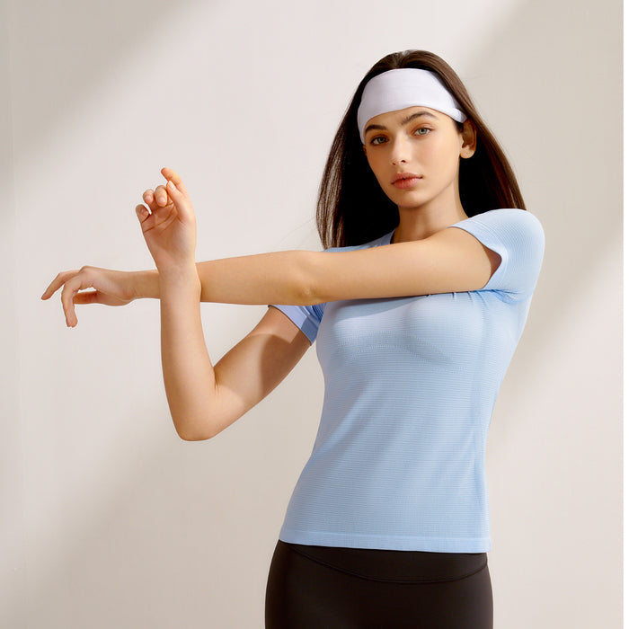 New Women's Short-Sleeve Yoga Top, Professional Pilates Training, Quick-Dry Running & Fitness Yoga Apparel – Premium 4 | RICALOUX