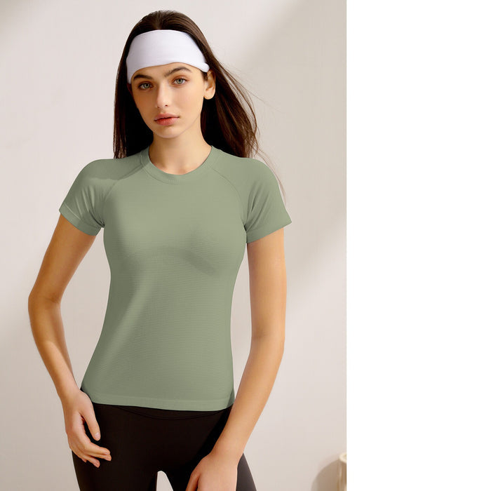 New Women's Short-Sleeve Yoga Top, Professional Pilates Training, Quick-Dry Running & Fitness Yoga Apparel by Ricaloux