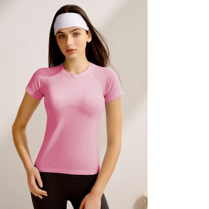 New Women's Short-Sleeve Yoga Top, Professional Pilates Training, Quick-Dry Running & Fitness Yoga Apparel by Ricaloux