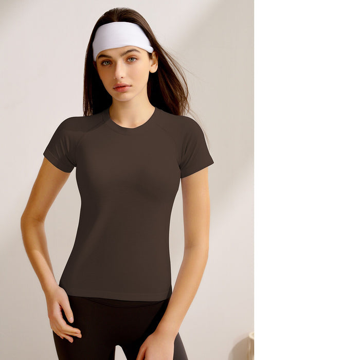 New Women's Short-Sleeve Yoga Top, Professional Pilates Training, Quick-Dry Running & Fitness Yoga Apparel by Ricaloux