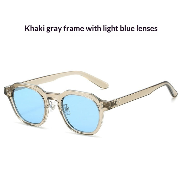 Khaki Gray Frame Ocean Blue