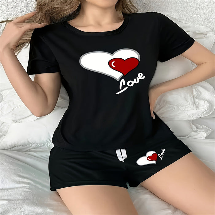 Pajama Short-sleeve Loungewear Sexy Printed Set by Ricaloux