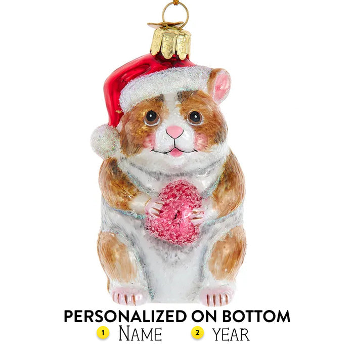 Personalized Festive Hamster Ornament