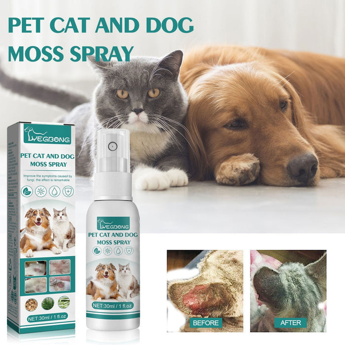 Pet Cat Dog Moss Spray Mite-removal Cleaning Relieve Pet Skin Moss Care Anti-itching Spray by Ricaloux
