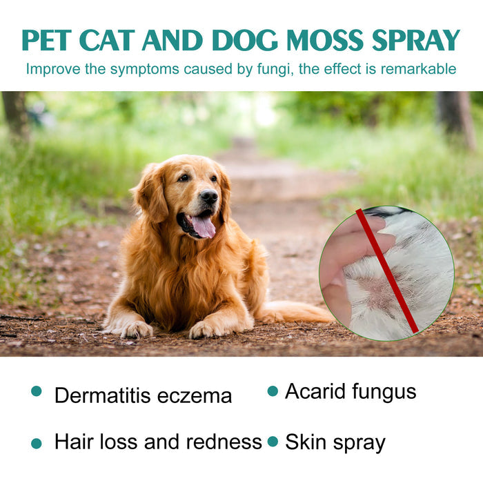 Pet Cat Dog Moss Spray Mite-removal Cleaning Relieve Pet Skin Moss Care Anti-itching Spray by Ricaloux