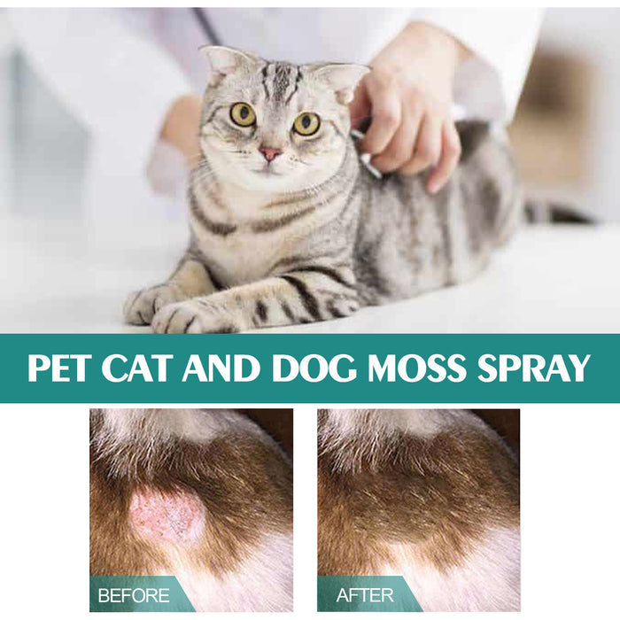 Pet Cat Dog Moss Spray Mite-removal Cleaning Relieve Pet Skin Moss Care Anti-itching Spray by Ricaloux