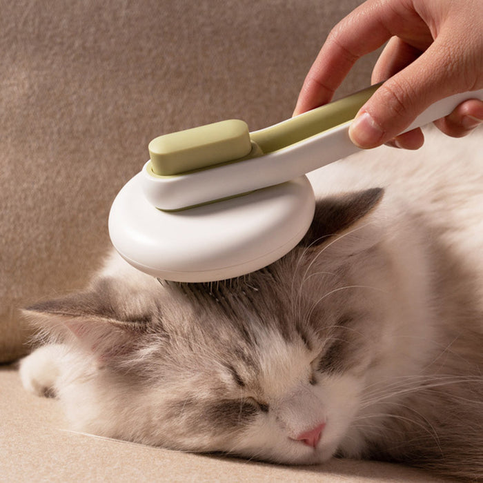 Pet Dog Hair Remover Cat Brush Grooming Tool Automatic Massage Comb Round Hair Brush For Cat Dog Pet Supplies by Ricaloux