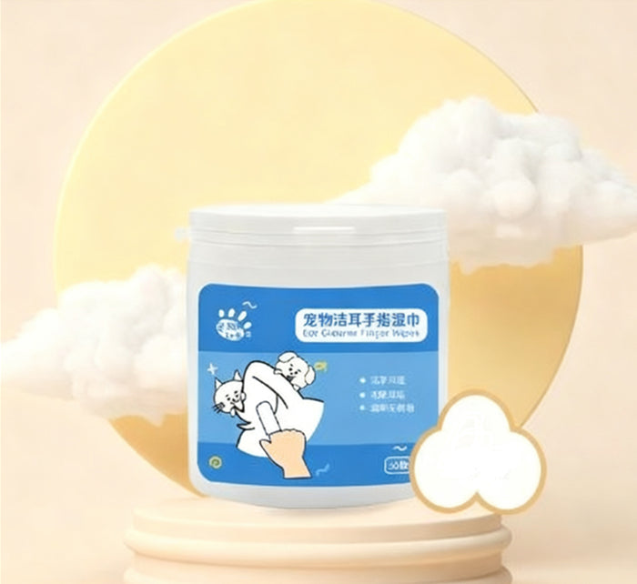 Pet Ear Cleaning Finger Wipes Ear Care Finger Gloves by Ricaloux