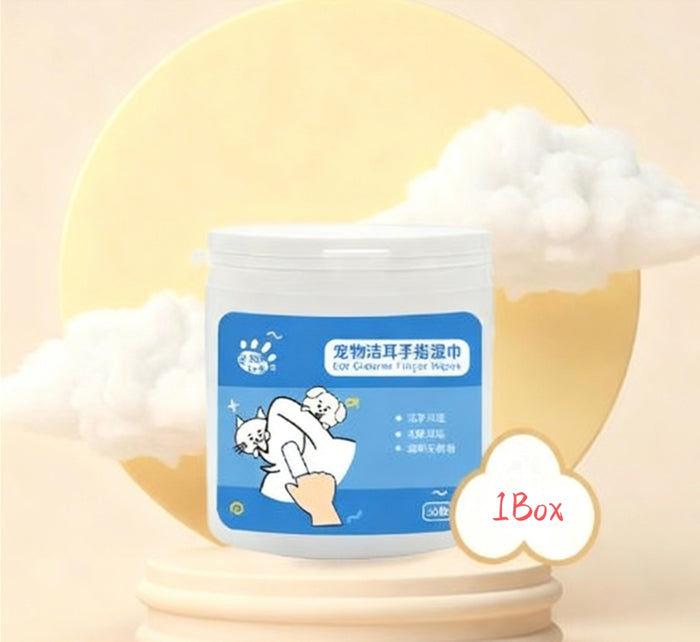Pet Ear Cleaning Finger Wipes Ear Care Finger Gloves by Ricaloux