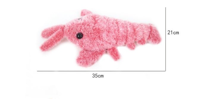 Pet Toys Electric Jumping Shrimp USB Charging Simulation Lobster Funny Cat Plush Pets Toy - RICALOUX