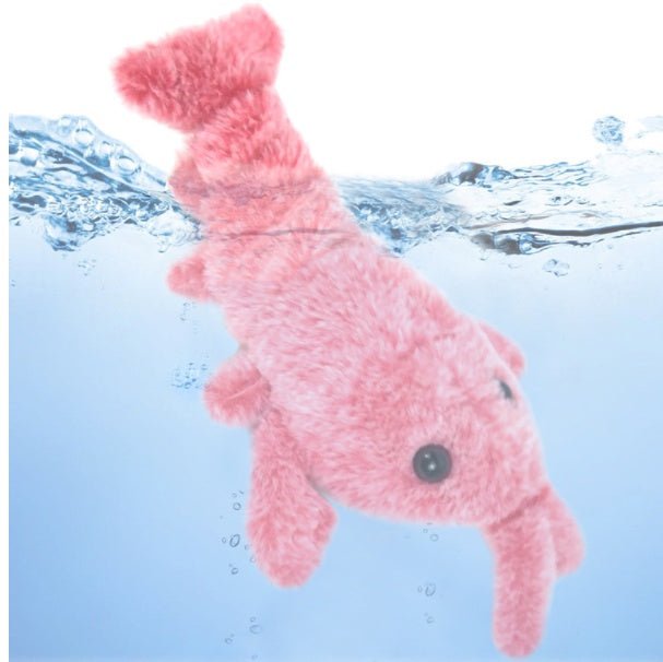 Pet Toys Electric Jumping Shrimp USB Charging Simulation Lobster Funny Cat Plush Pets Toy - RICALOUX