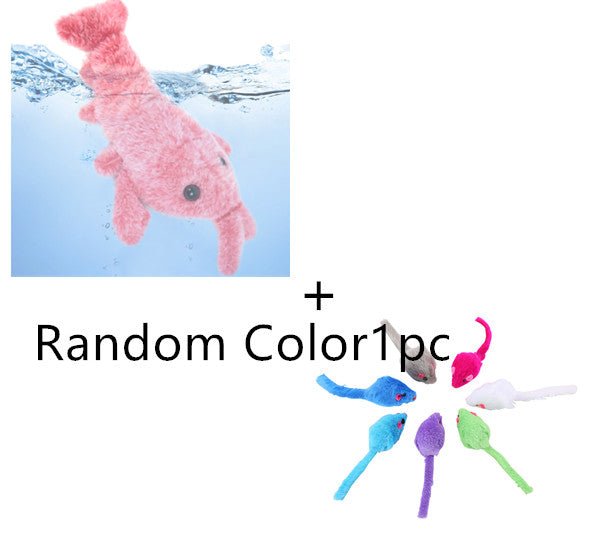 Pet Toys Electric Jumping Shrimp USB Charging Simulation Lobster Funny Cat Plush Pets Toy - RICALOUX