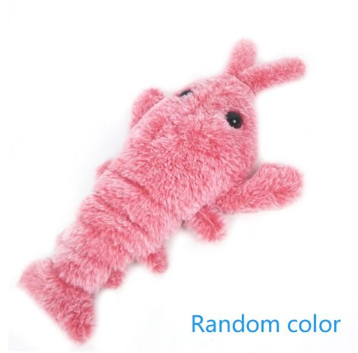 Pet Toys Electric Jumping Shrimp USB Charging Simulation Lobster Funny Cat Plush Pets Toy - RICALOUX