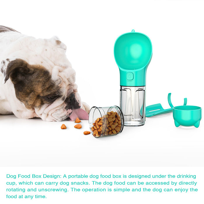 Pet Water Bottle Feeder Bowl Garbage Bag Storage Portable Pet Outdoor Travel 3 In 1 Dog Water Bottle by Ricaloux