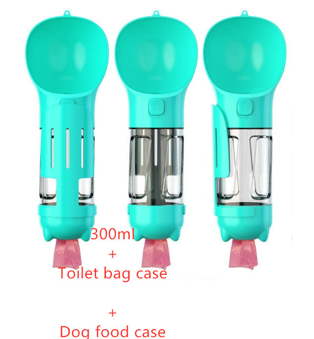 Pet Water Bottle Feeder Bowl Garbage Bag Storage Portable Pet Outdoor Travel 3 In 1 Dog Water Bottle by Ricaloux