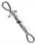LD Keyfinder Petite Blooming Joy featuring lavender Lepidolite, purple Jade beads, glass tulip, and rhinestone charms.