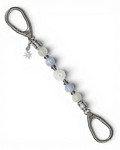 LD Keyfinder Petite Cloud Dancer with moonstone, blue lace agate, druzy agate slice, and platinum star charm.