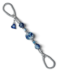 LD Keyfinder Petite Sapphire Allure featuring artisan glass, blue jasper, and a sapphire heart charm on platinum hardware.