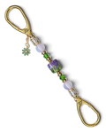 LD Keyfinder Petite Verdant Bloom featuring a handcrafted lampwork glass bead, pink opalite, and gold-plated accents.