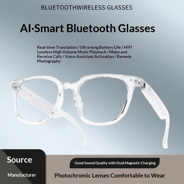 Photochromic Lens Smart Bluetooth Glasses by Ricaloux