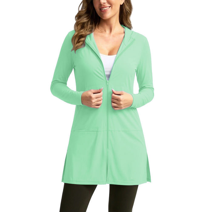 Plus-size Ice-silk Sun-protective Clothing For Women Thin Breathable And UV-blocking by Ricaloux