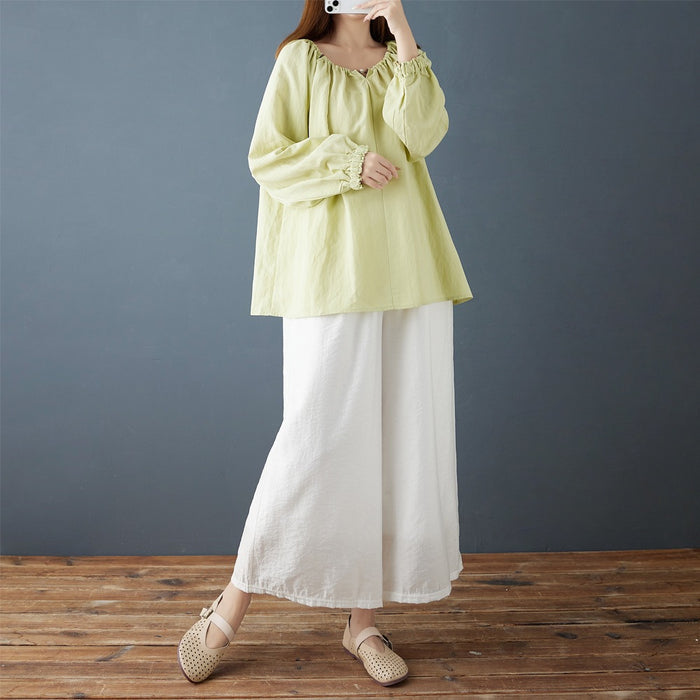 Plus-size Loose-fit Womens Blouse With Ruffled Lace Trim – Premium 0 | RICALOUX