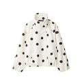 Polka-dot Turtleneck Aviator Jacket by Ricaloux
