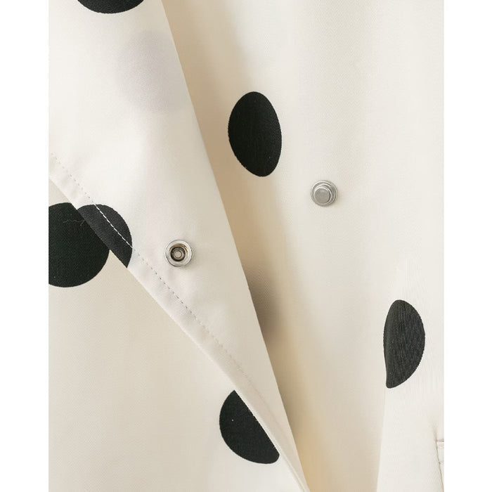 Polka-dot Turtleneck Aviator Jacket by Ricaloux