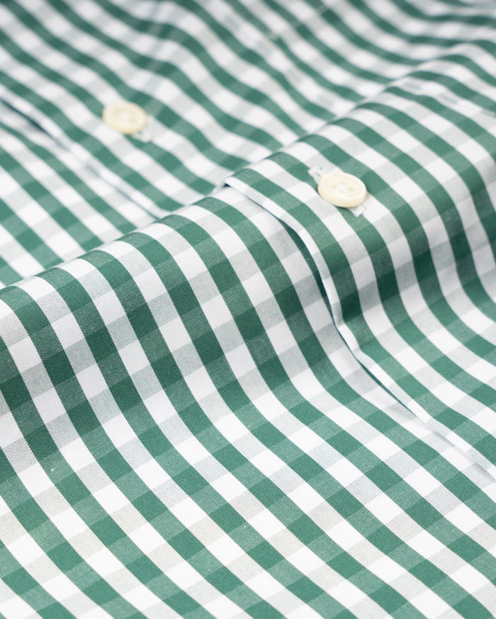 POPLIN BUTTON DOWN SPORT SHIRT - KELLY GINGHAM