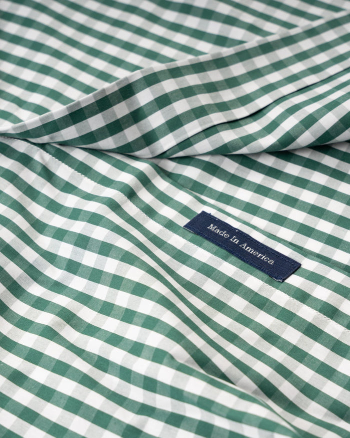 POPLIN BUTTON DOWN SPORT SHIRT - KELLY GINGHAM