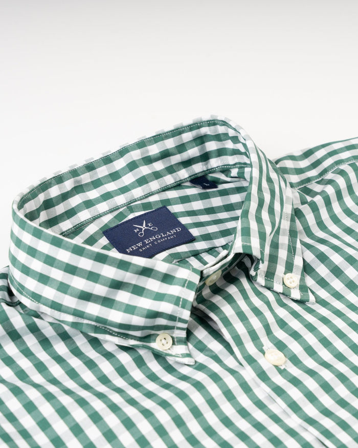 POPLIN BUTTON DOWN SPORT SHIRT - KELLY GINGHAM