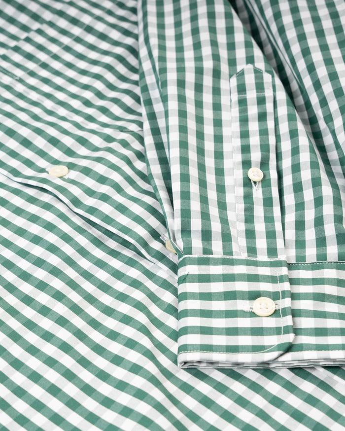 POPLIN BUTTON DOWN SPORT SHIRT - KELLY GINGHAM