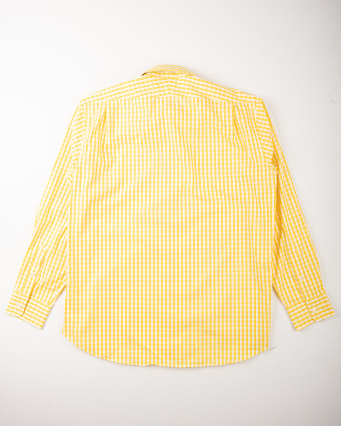 POPLIN BUTTON DOWN SPORT SHIRT - YELLOW GINGHAM