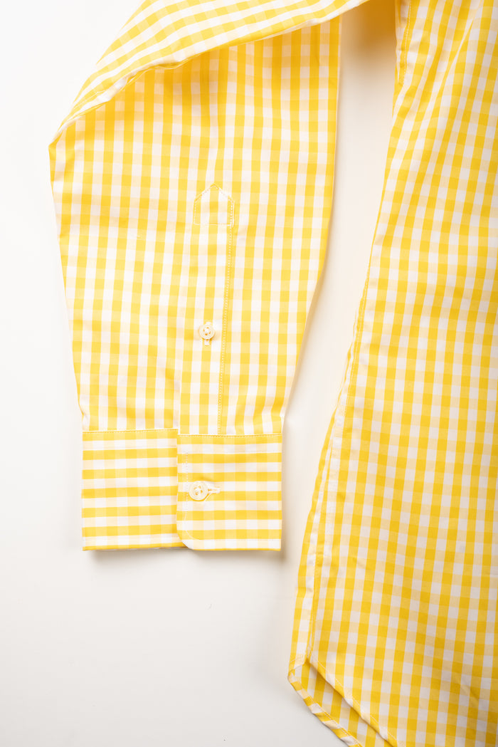 POPLIN BUTTON DOWN SPORT SHIRT - YELLOW GINGHAM