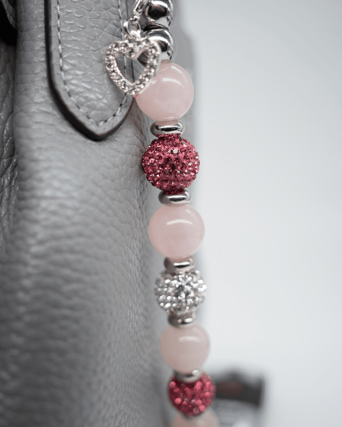Genuine Rose Quartz and Austrian Crystals