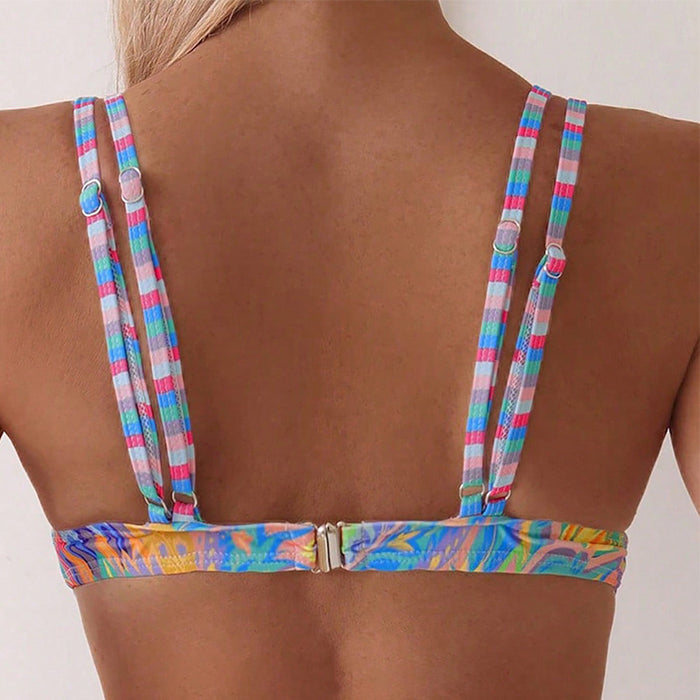Printed-strap Sexy Bikini Beach And Hot Spring Swimsuit – Premium 0 | RICALOUX