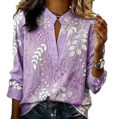 Pullover Versatile Spring Summer Long-sleeve Blouse Top – Premium 0 | RICALOUX