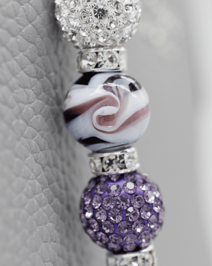 Hand-blown purple swirl glass