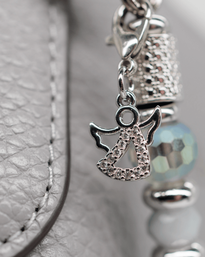 Micro-pavé platinum-plated angel charm