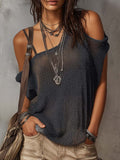 Retro Irregular Shoulder Knit Blouse – Premium 4 | RICALOUX