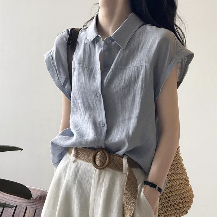 Retro Style Artistic Cardigan With A Polo Collar And Casual Bishop Sleeve by Ricaloux