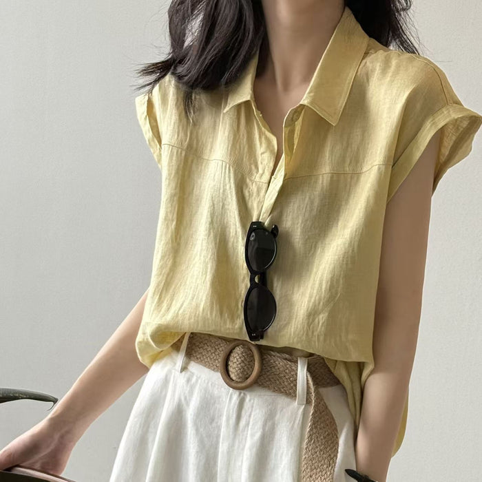 Retro Style Artistic Cardigan With A Polo Collar And Casual Bishop Sleeve by Ricaloux