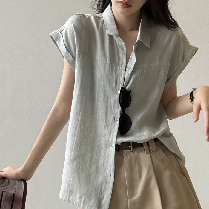 Retro Style Artistic Cardigan With A Polo Collar And Casual Bishop Sleeve by Ricaloux