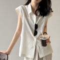 Retro Style Artistic Cardigan With A Polo Collar And Casual Bishop Sleeve by Ricaloux